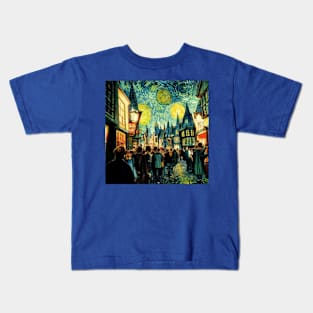 Starry Night in Diagon Alley Kids T-Shirt